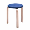 Artek Alvar Aalto - Three-Legged Stool 60 - Birch Legs with Upholstered Seat Artek Alvar Aalto - Three-Legged Stool 60 - Birch Legs with Upholstered Seat
