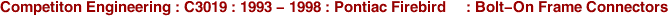 Competiton Engineering : C3019 : 1993 - 1998 : Pontiac Firebird : Bolt-On Frame Connectors