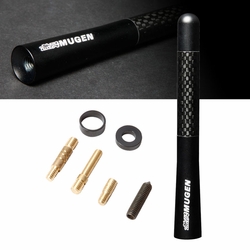 Honda / Acura 5" Aluminum Screw-on MUG Style Carbon / Black Car Antenna