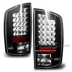 02-05 Dodge Ram Euro Black LED Tail Lights