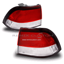 97-99 Nissan Maxima Eagle Eyes Crystal  Red / Clear Tail Lights