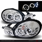 00-02 Dodge Neon Dual Halo LED Projector Headlights Chrome