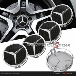 86-87 Mercedes Benz W126 300SDL 75mm Wheel Caps Carbon Fiber