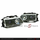 90-91 Honda CRX / Civic Halo Projector Headlights Black