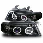 96-99 Audi A4 Dual Halo LED Projector Headlights - Black