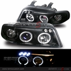 00-01 Audi A4/S4 Dual Halo Projector Headlights Black