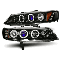 94-97 Honda Accord Dual Halo LED Projector Headlights - Black