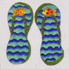 Fishy Sandals Needlepoint Canvas