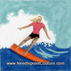 Surfer Girl Needlepoint Canvas