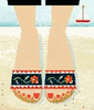 Country Floral Needlepoint Sandal Kit