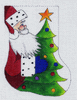 Santa with Tree Mini-Stocking Needlepoint Canvas