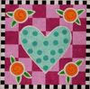 Heart Needlepoint Canvas - Fuschia Heart Needlepoint Canvas - Fuschia