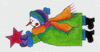 Flying Snowman with Star Needlepoint Canvas Flying Snowman with Star Needlepoint Canvas