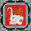 Elephant With Border Needlepoint Canvas