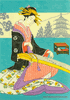 Woman Playing Guqin Needlepoint Canvas Woman Playing Guqin Needlepoint Canvas