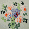 Bold Roses Mint Needlepoint Canvas