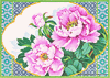 Framed Peonies Needlepoint Canvas Framed Peonies Needlepoint Canvas