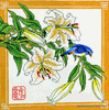 Lilies with Bird Needlepoint Canvas Lilies with Bird Needlepoint Canvas