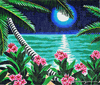 Moonlit Flowers Needlepoint Canvas