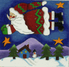 Flying Santa Needlepoint Canvas