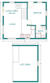 20x 24 Cabin w/Loft Plans Package, Blueprints, Material List