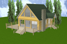 24x28 Cabin w/Loft & Basement Plans Package, Blueprints, Material List