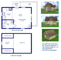 16x 22 Cabin w/Loft Plans Package, Blueprints, Material List