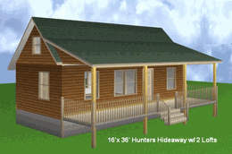 16x 36 Cabin w/ 2 Loft Plans Package, Blueprints, Material List