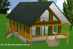 24 x 40 Cabin w/Loft Plans Package, Blueprints, Material List