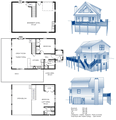 24x34 Cabin w/Full Basement Plans Package, Blueprints, Material List 