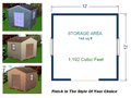 12x12 Storage Shed Plans Package, Blueprints, Material List & Instructions