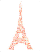 Eiffel Tower Stamp Motif Note Cards Eiffel Tower Stamp Motif Note Cards