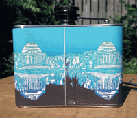 Jefferson Memorial Ombré Flask - Teal/Blue Jefferson Memorial Ombré Flask - Teal/Blue