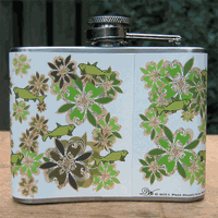Fishy Fleur de Lis Flask - Green Fishy Fleur de Lis Flask - Green