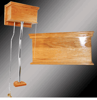 High Tank Toilet Z-Pipe Conversion Kit, Light Oak Finish, Stainless/Chrome Fittings