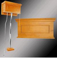 High Tank Toilet Z-Pipe Conversion Kit, Raised Panel, Light Oak Finish, Stainless