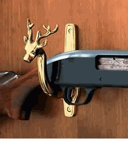 Gun Racks Bright Brass, Deer Pair of Gun Rests