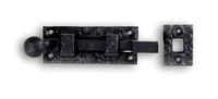 Finger Knob Black Wrought Iron, 4" Offset Slide Bolt