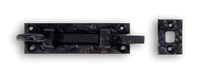 Curly Tail Black Wrought Iron, 4" Offset Slide Bolt