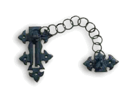 Black Wrought Iron, Decorative Door Chain & Latch