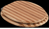 Toilet Seats, Zebra Bamboo Round Toilet Seat, Chrome Hinge