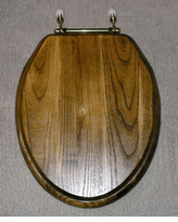 Toilet Seats, Elongated Hardwood Brass Hinge Toilet Seat