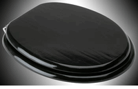 Toilet Seats, Black Painted Hardwood Elongated Toilet Seat, Chrome Hinge