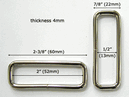 Metal wire-formed rectangle rings 2" x 1/2" x 4mm Nickel BB32N-NL 100 pcs Metal wire-formed rectangle rings 2" x 1/2" x 4mm Nickel BB32N-NL 100 pcs