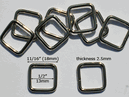 Metal wire-formed rectangle rings 1/2" x 1/2" x 2.5mm Nickel BB08J-NL 100 pcs Metal wire-formed rectangle rings 1/2" x 1/2" x 2.5mm Nickel BB08J-NL 100 pcs