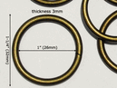 Metal wire-formed O-rings 1" x 3mm Antique Brass BC16S-AB 100 pcs Metal wire-formed O-rings 1" x 3mm Antique Brass BC16S-AB 100 pcs