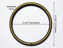 Metal wire-formed O-rings 2-1/2" x 5mm Antique Brass BC40A-AB 100 pcs Metal wire-formed O-rings 2-1/2" x 5mm Antique Brass BC40A-AB 100 pcs
