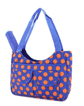 Polka Dots Print Diaper Tote Bag -- Orange Dots on Royal Polka Dots Print Diaper Tote Bag -- Orange Dots on Royal