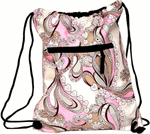 Pink Flower & Heart Print Drawstring Backpack Pink Flower & Heart Print Drawstring Backpack
