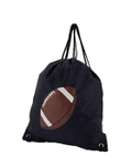 Drawstring Backpack in Football Print-Navy Drawstring Backpack in Football Print-Navy